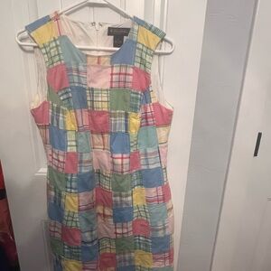 Brooks Brothers  Colorful Madras Patchwork Sleeveless Dress -12